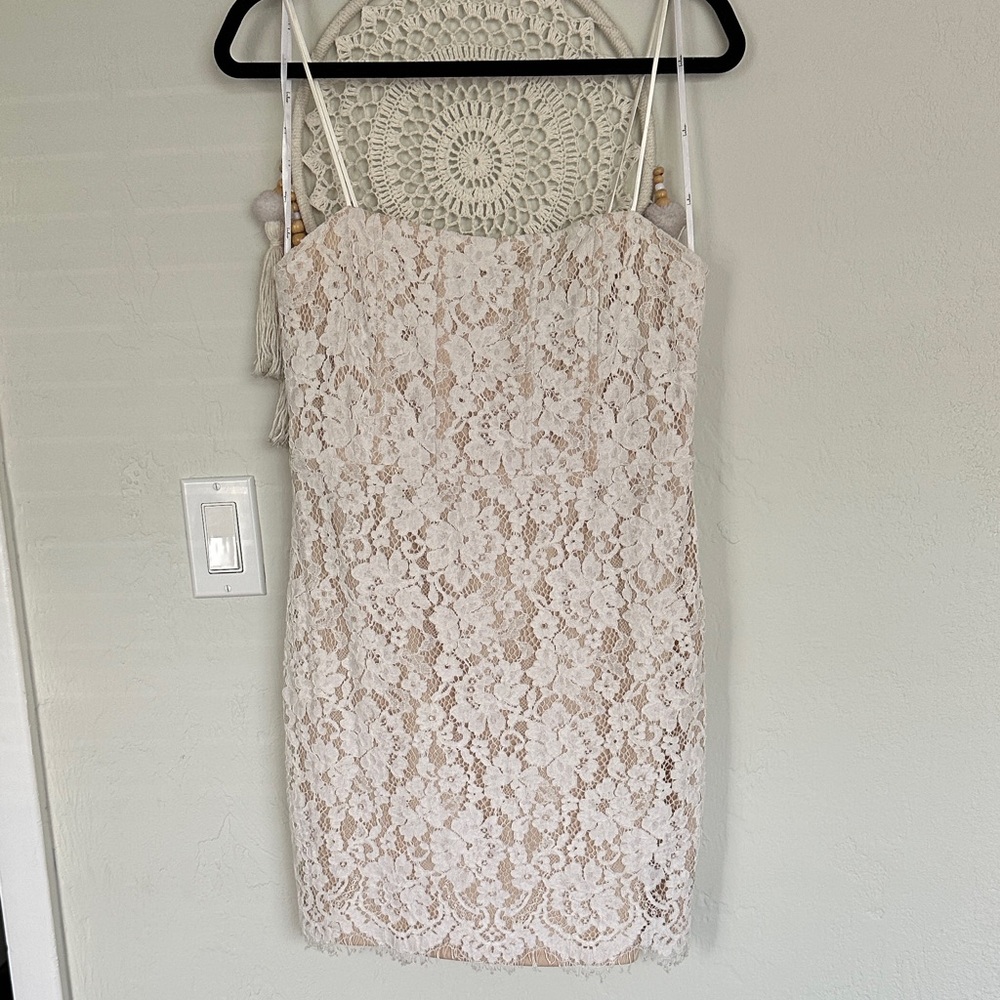 Lulus elegant Cream Lace Dress